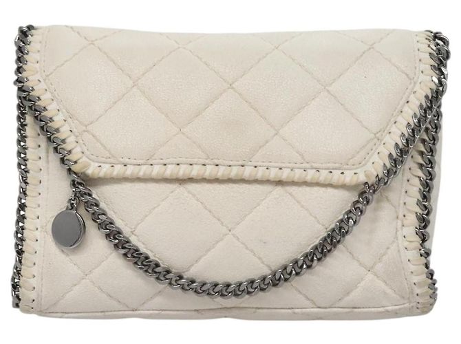 Autre Marque Borsa a spalla Stella MacCartney in suede bianco Auth BA375 - vista 13