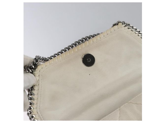 Autre Marque Borsa a spalla Stella MacCartney in suede bianco Auth BA375 - vista 18