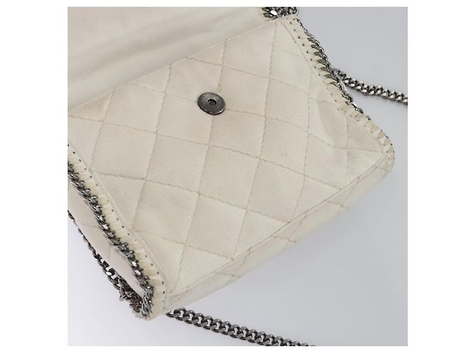Autre Marque Borsa a spalla Stella MacCartney in suede bianco Auth BA375 - vista 19