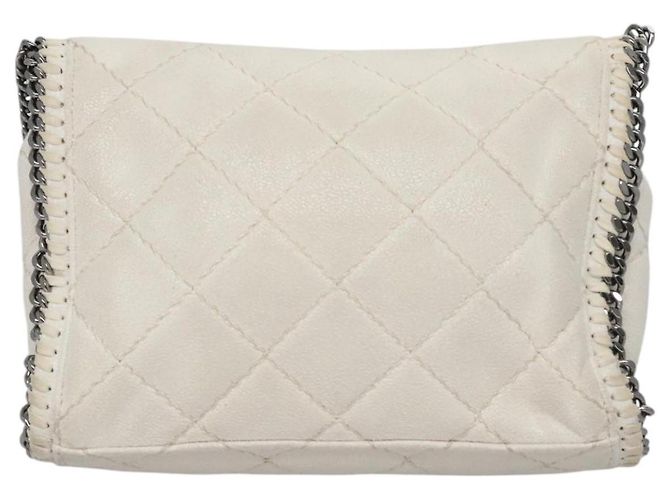 Autre Marque Borsa a spalla Stella MacCartney in suede bianco Auth BA375 - vista 2