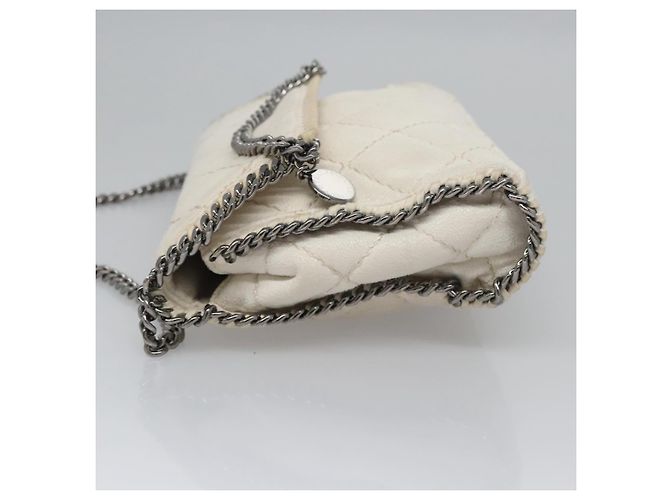 Autre Marque Borsa a spalla Stella MacCartney in suede bianco Auth BA375 - vista 4