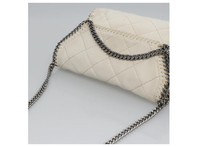 Autre Marque Borsa a spalla Stella MacCartney in suede bianco Auth BA375 - vista 6