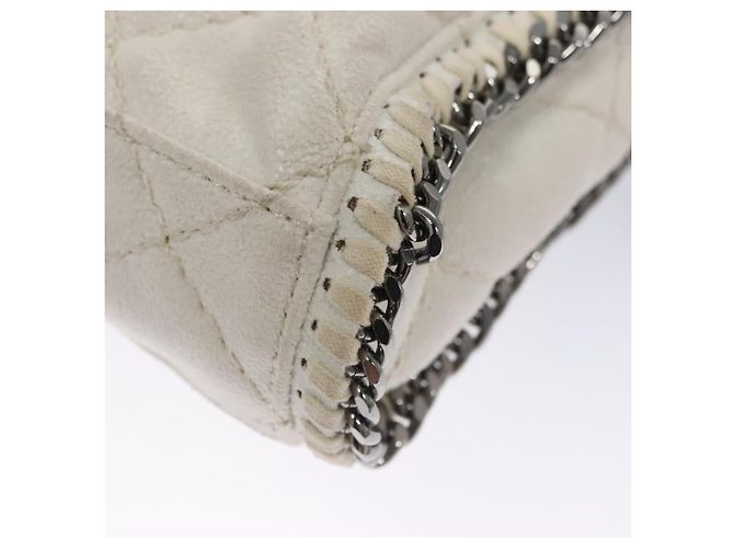 Autre Marque Borsa a spalla Stella MacCartney in suede bianco Auth BA375 - vista 8