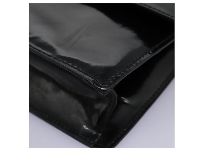Céline Borsa a Spalla CELINE Chain Smalto Nero Argento Auth ar13323 - vista 16