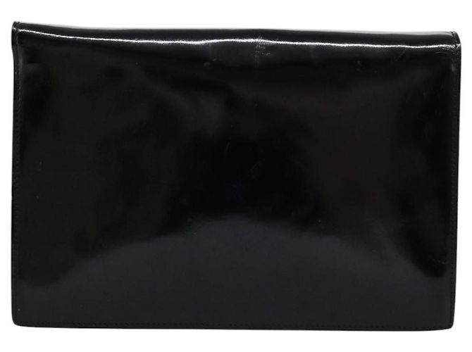 Céline Borsa a Spalla CELINE Chain Smalto Nero Argento Auth ar13323 - vista 2