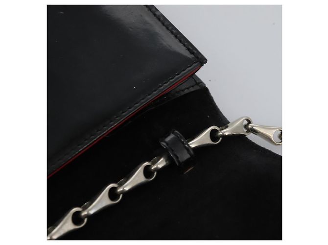 Céline Borsa a Spalla CELINE Chain Smalto Nero Argento Auth ar13323 - vista 20
