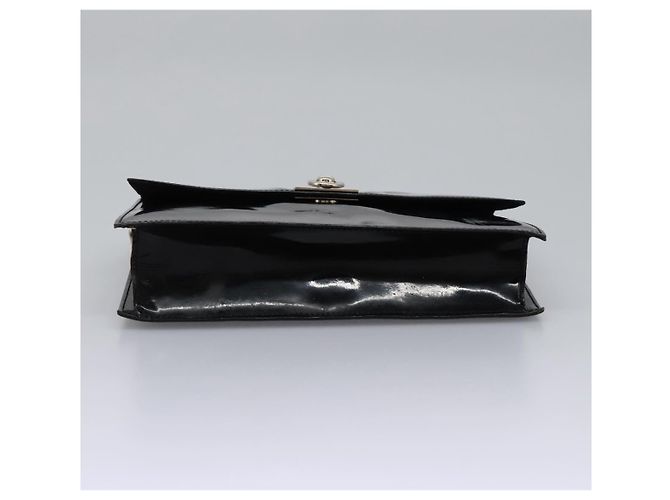 Céline Borsa a Spalla CELINE Chain Smalto Nero Argento Auth ar13323 - vista 5