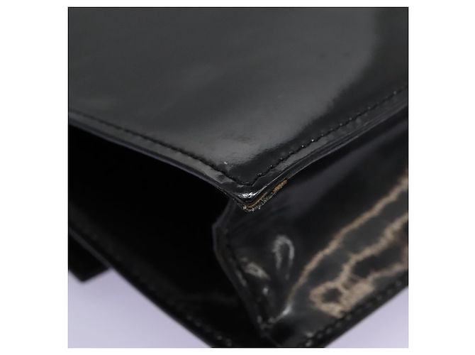 Céline Borsa a Spalla CELINE Chain Smalto Nero Argento Auth ar13323 - vista 9