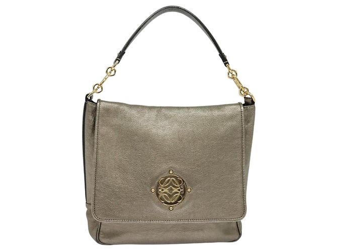 LOEWE Borsa a Spalla Anagram Pelle Oro Auth am7935 D'oro - vista 13