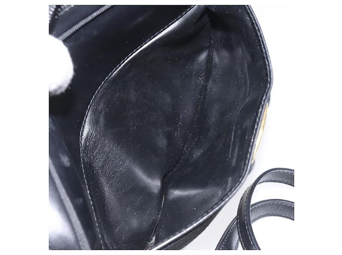 Borsa a Spalla Vala in Pelle Nera e Oro Salvatore Ferragamo Auth am7884 - vista 11