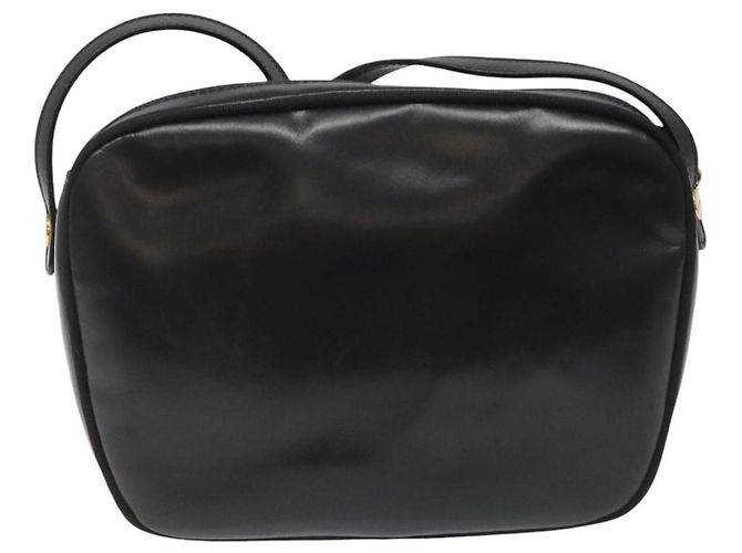 Borsa a Spalla Vala in Pelle Nera e Oro Salvatore Ferragamo Auth am7884 - vista 2