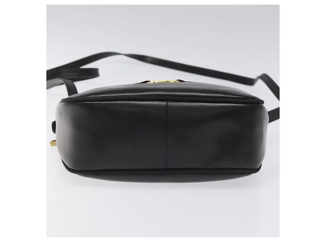 Borsa a Spalla Vala in Pelle Nera e Oro Salvatore Ferragamo Auth am7884 - vista 5