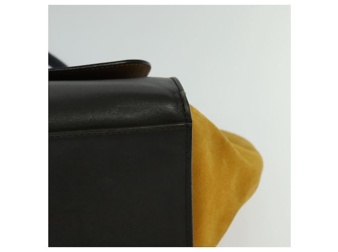 Céline CELINE Borsa Trapeze in pelle 2 in 1 Blu Navy Oro Auth BA400 D'oro - vista 15