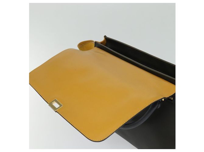 Céline CELINE Borsa Trapeze in pelle 2 in 1 Blu Navy Oro Auth BA400 D'oro - vista 19
