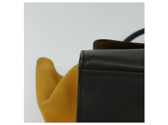 Céline CELINE Borsa Trapeze in pelle 2 in 1 Blu Navy Oro Auth BA400 D'oro - vista 8