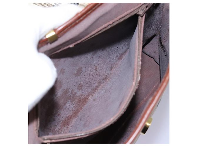 Autre Marque Borsa a spalla Burberrys Nova Check in PVC pelle beige marrone oro Auth BD093 D'oro - vista 12