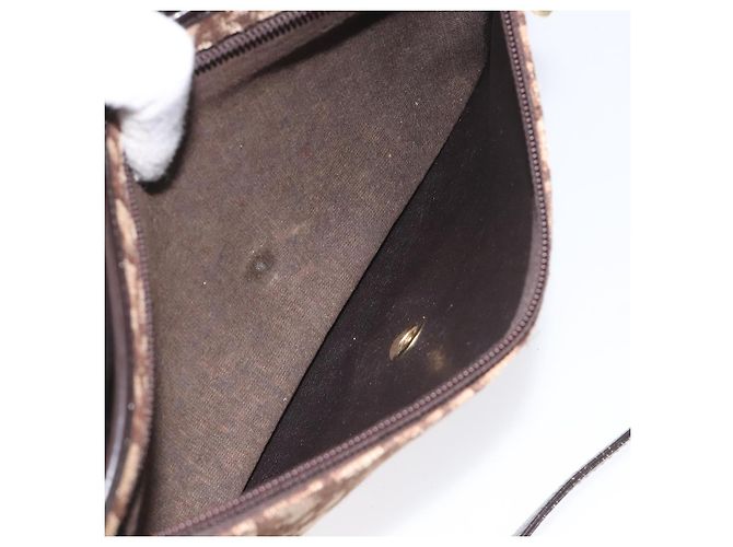 Borsa a spalla in tela Trotter Christian Dior marrone Auth BD219 - vista 12