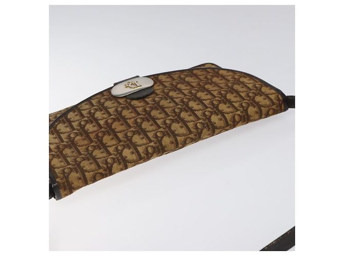 Borsa a spalla in tela Trotter Christian Dior marrone Auth BD219 - vista 6