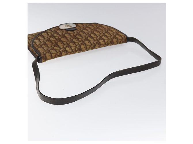 Borsa a spalla in tela Trotter Christian Dior marrone Auth BD219 - vista 7