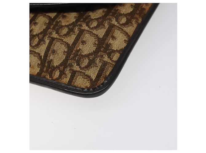 Borsa a spalla in tela Trotter Christian Dior marrone Auth BD219 - vista 8