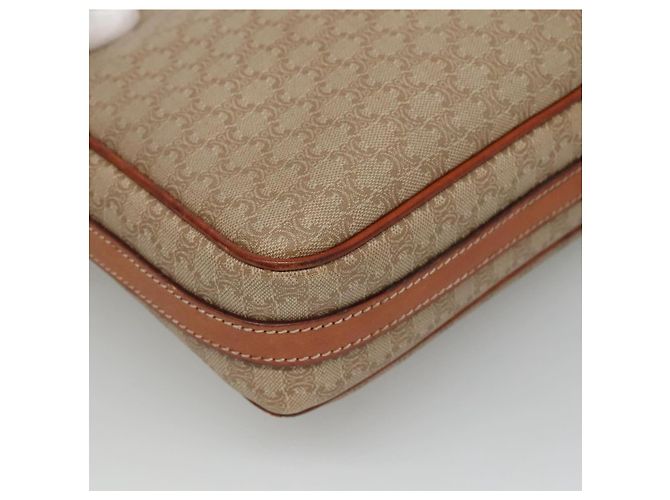 Céline Borsa a spalla in tela Macadam CELINE PVC beige oro Auth bs23175 D'oro - vista 16