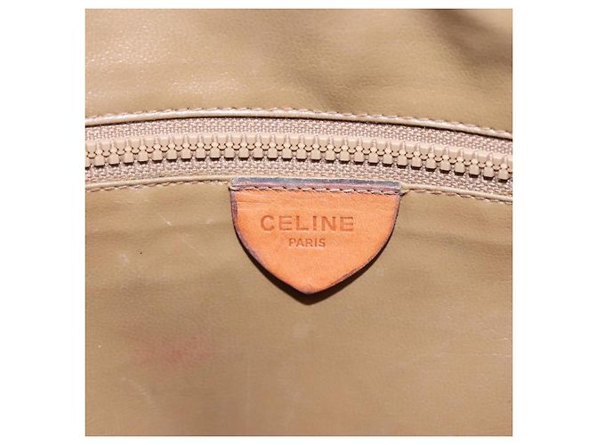 Céline Borsa a spalla in tela Macadam CELINE PVC beige oro Auth bs23175 D'oro - vista 18