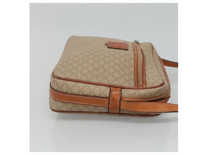 Céline Borsa a spalla in tela Macadam CELINE PVC beige oro Auth bs23175 D'oro - vista 3