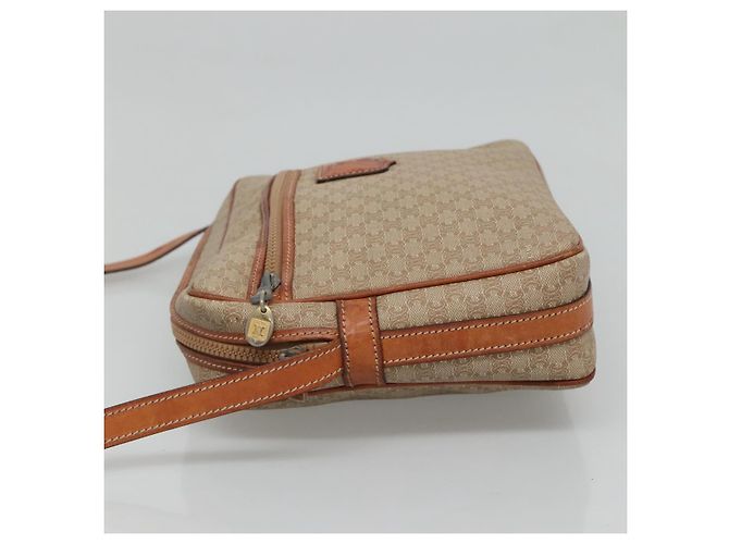 Céline Borsa a spalla in tela Macadam CELINE PVC beige oro Auth bs23175 D'oro - vista 4