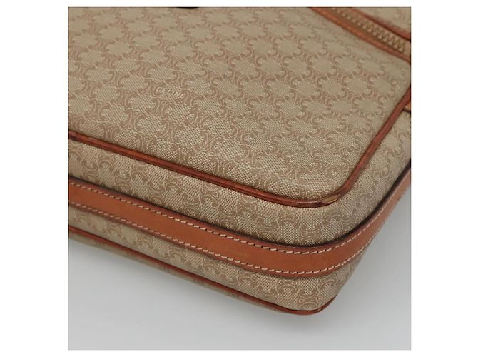 Céline Borsa a spalla in tela Macadam CELINE PVC beige oro Auth bs23175 D'oro - vista 9