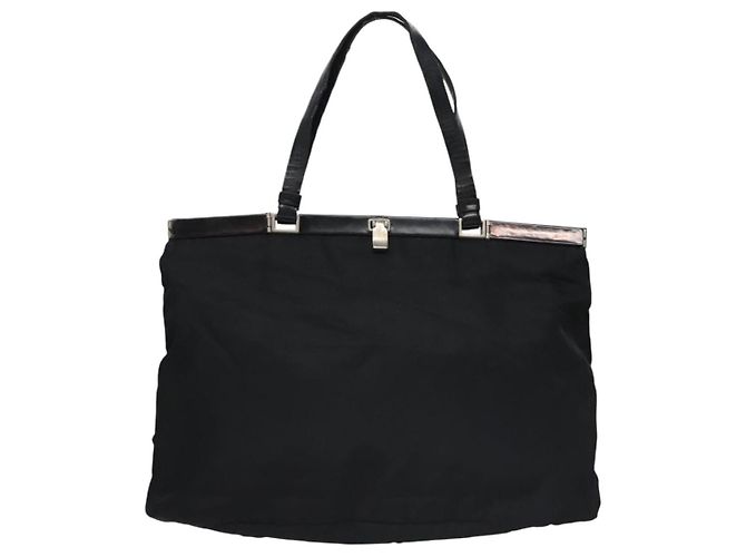 PRADA Bolso de mano de nylon negro Auth bs22998 - vista 13