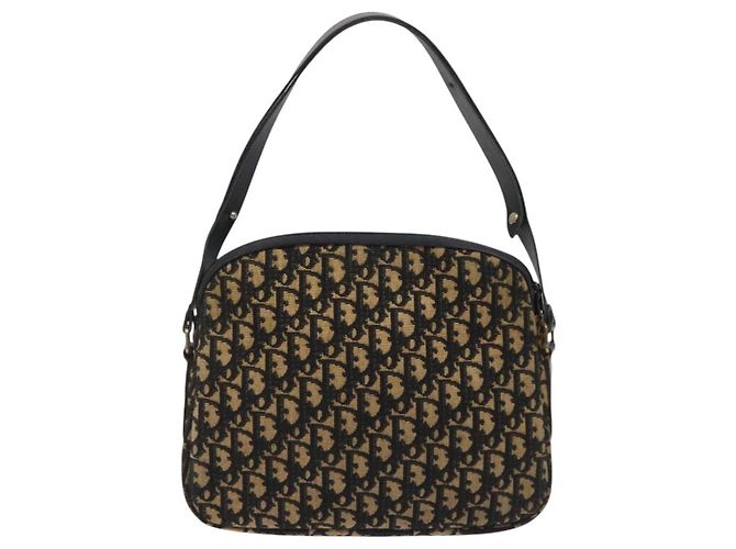 Borsa a Spalla in Tela Trotter Christian Dior Blu Oro Auth BD167 D'oro Blu navy - vista 2