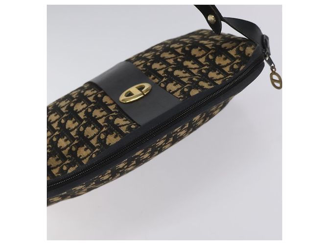 Borsa a Spalla in Tela Trotter Christian Dior Blu Oro Auth BD167 D'oro Blu navy - vista 6