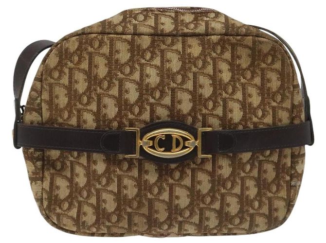 Bolso de hombro de lona Trotter Christian Dior marrón Auth BD120 Castaño - vista 13