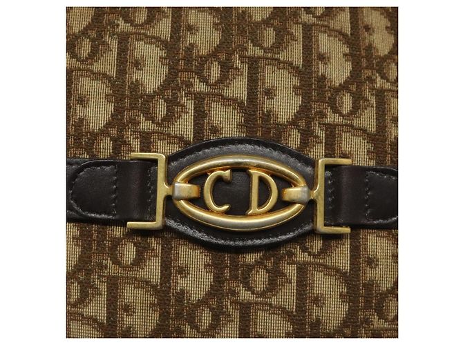 Bolso de hombro de lona Trotter Christian Dior marrón Auth BD120 Castaño - vista 17