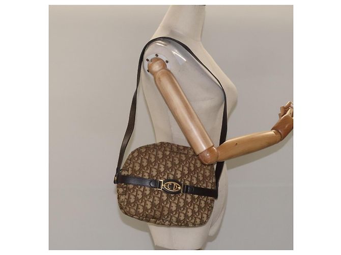Bolso de hombro de lona Trotter Christian Dior marrón Auth BD120 Castaño - vista 20