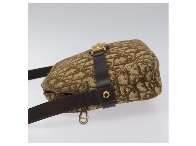 Bolso de hombro de lona Trotter Christian Dior marrón Auth BD120 Castaño - vista 4