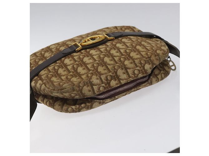 Bolso de hombro de lona Trotter Christian Dior marrón Auth BD120 Castaño - vista 6