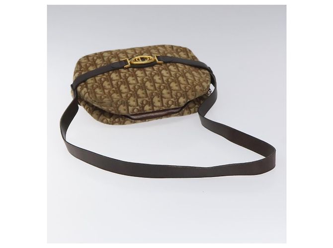 Bolso de hombro de lona Trotter Christian Dior marrón Auth BD120 Castaño - vista 7