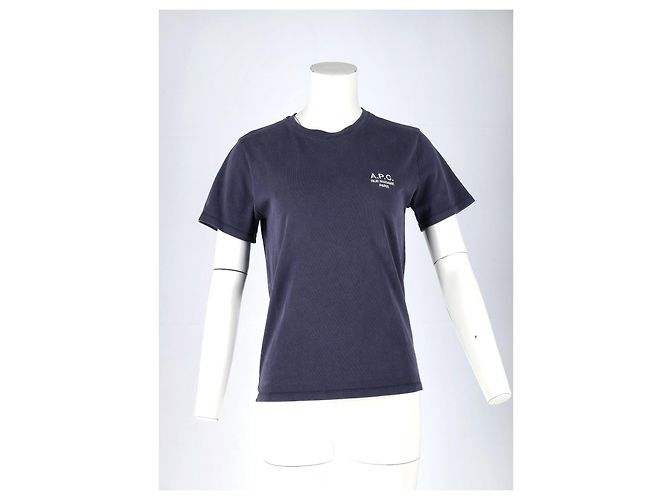 Apc T-shirt A.P.C. Standard Rue Madame in cotone blu navy - vista 4