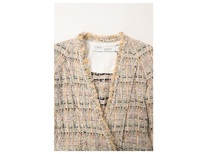 Chaqueta de tweed con bordes deshilachados Iro Shavana en algodón multicolor - vista 10