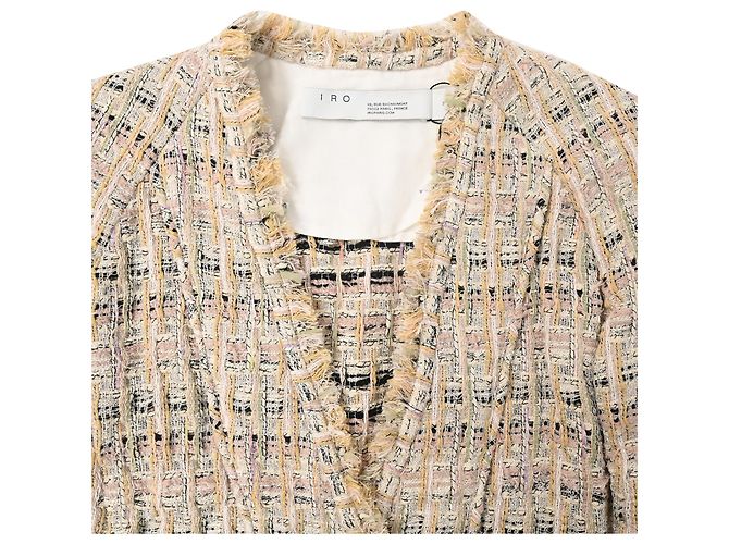 Chaqueta de tweed con bordes deshilachados Iro Shavana en algodón multicolor - vista 5