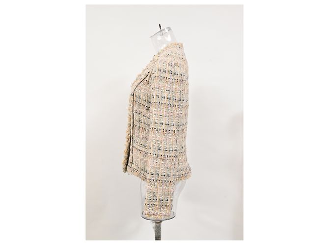 Chaqueta de tweed con bordes deshilachados Iro Shavana en algodón multicolor - vista 7