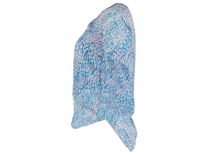 Camiseta de seda azul con estampado de leopardo Sandro - vista 2