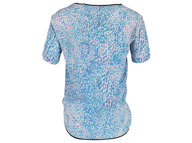 Camiseta de seda azul con estampado de leopardo Sandro - vista 3