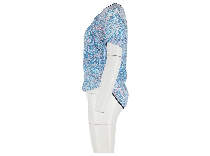 Camiseta de seda azul con estampado de leopardo Sandro - vista 5