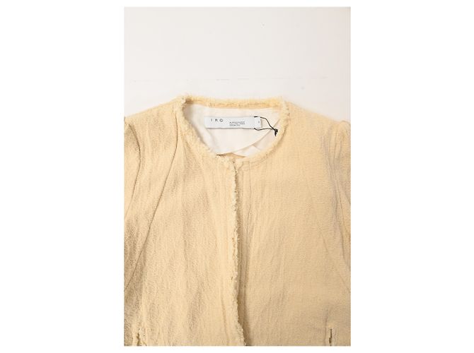 Chaqueta de punto tweed Iro Rosia en algodón beige - vista 10