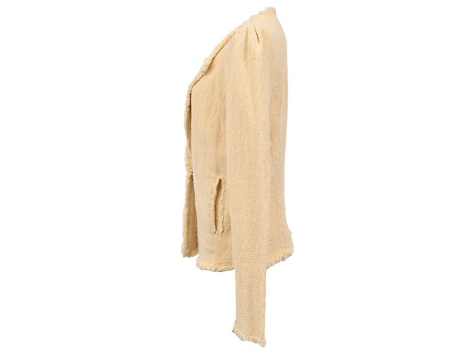 Chaqueta de punto tweed Iro Rosia en algodón beige - vista 2