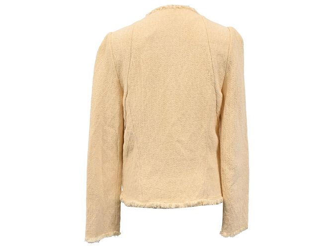 Chaqueta de punto tweed Iro Rosia en algodón beige - vista 3