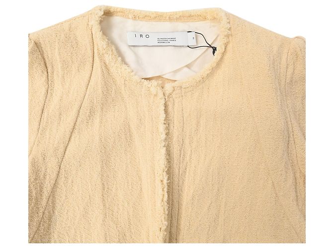 Chaqueta de punto tweed Iro Rosia en algodón beige - vista 5