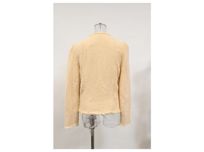 Chaqueta de punto tweed Iro Rosia en algodón beige - vista 8